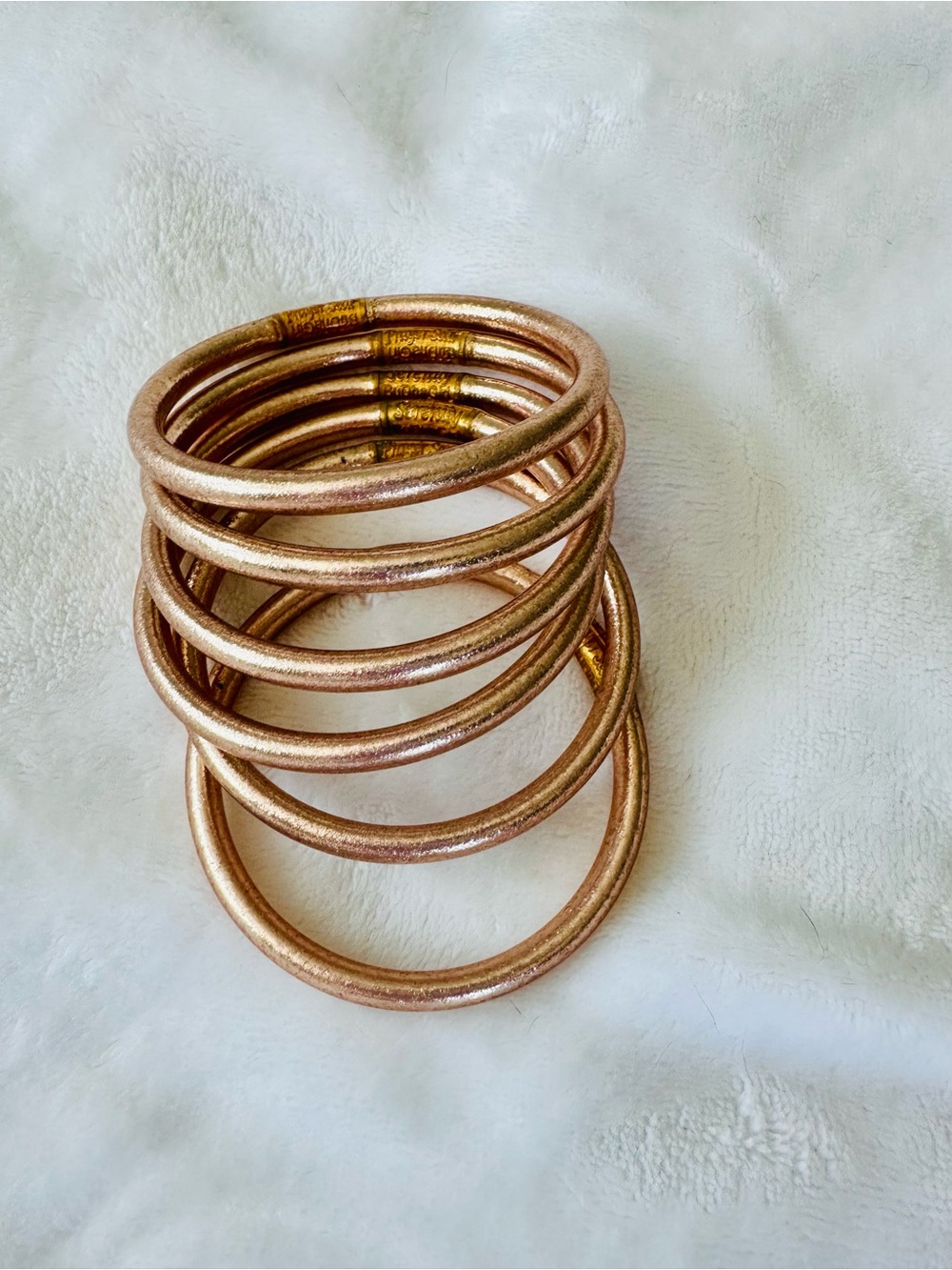 Budha Girl - set of 6 all weather bangles - champagne